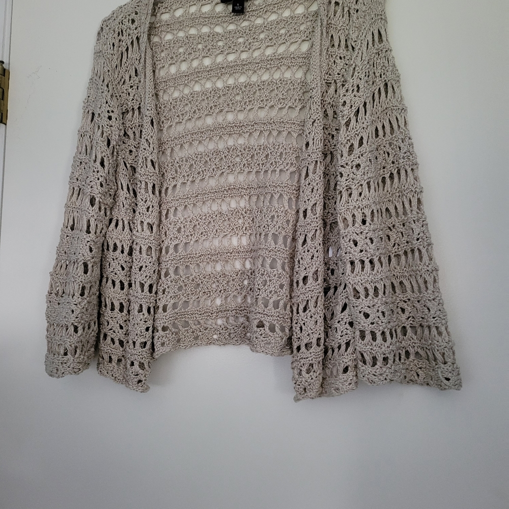 Open weave Cardigan. Champagne color.